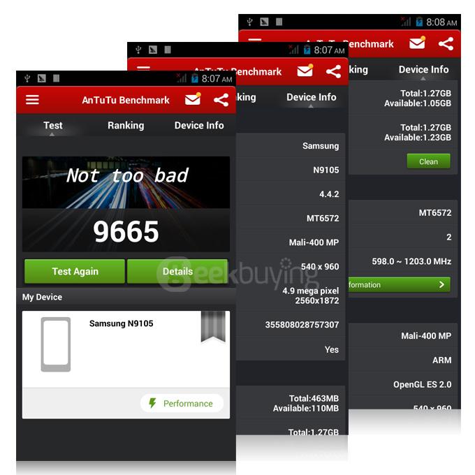 JIAKE N9105 5.5inch QHD MTK6572 Dual Core 1.2GHz Smartphone Android 4.4.2 512MB 4GB 5.0MP 3G GPS Smart Wake - Black