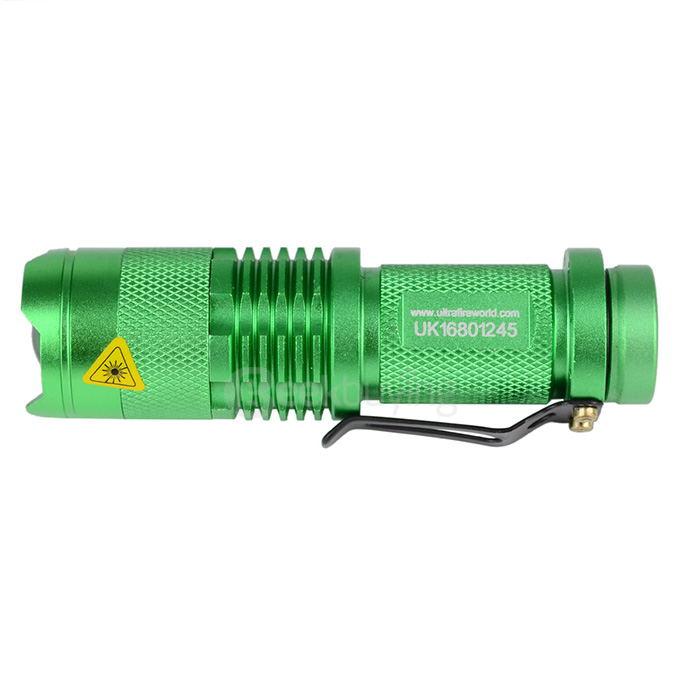 UltraFire SK68XPE 1-LED 400LM 1-Mode Cool White Light Flashlight w/ Clip - Green