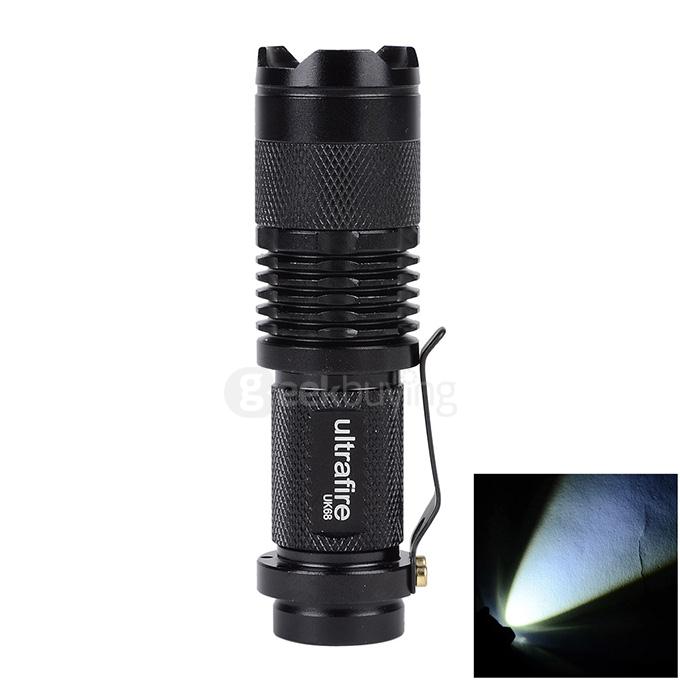 UltraFire SK68XPE 1-LED 400LM 1-Mode Cool White Light Flashlight w/ Clip - Black