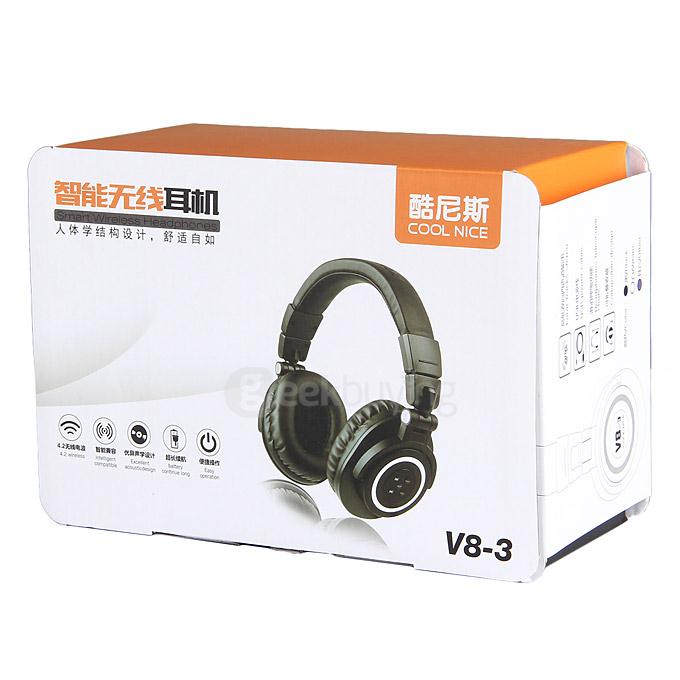 OVLENG V8-3 Foldable Super Bass Wireless Headset Bluetooth 4.0 Games Headphone -Light Brown