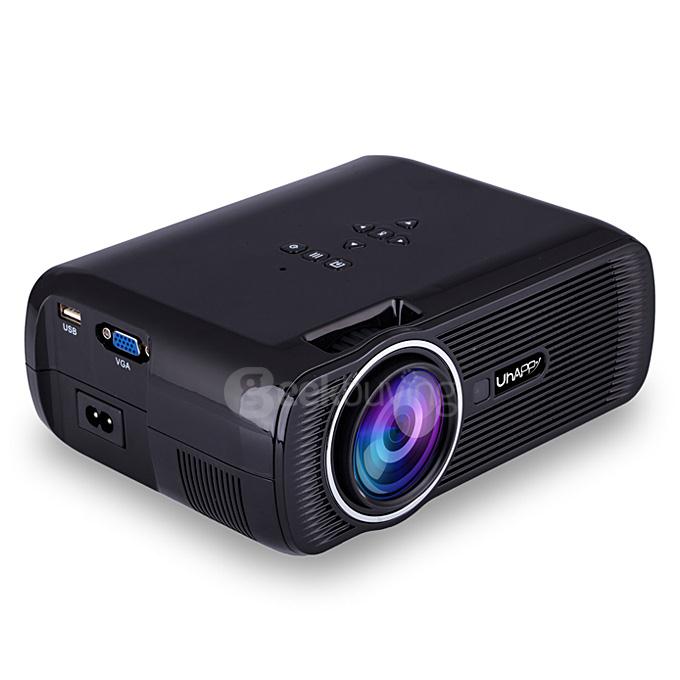 UHAPPY U80 HD Home Projector 800x480 1000LM Multimedia Projector USB/HDMI/TV/DTV/AV/YPBPR/VGA Input -Black
