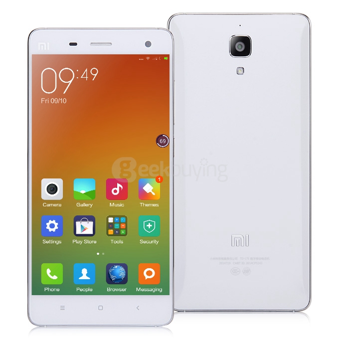 Xiaomi Mi4 5.0Inch MIUI V6 2GB 16GB 4G FDD-LTE Smartphone Snapdragon801 Krait 400 Quad Core 2.5GHz Infrared Remote- White