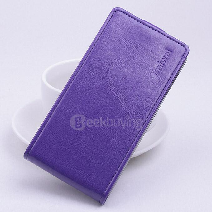 Baiwei Protective Hard Cover Up&Down Flip Stand Leather Case with Back Shell for Vodafone Smart Ultra 6 VF995N - Purple