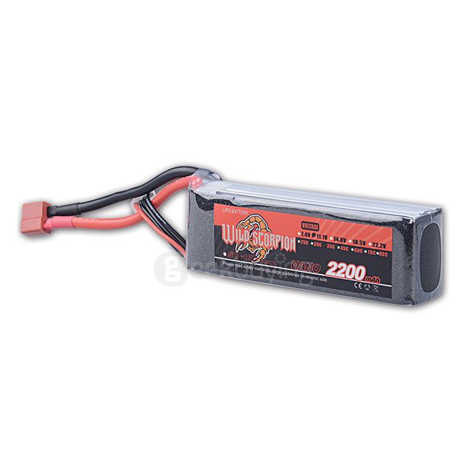 Wild Scorpion 11.1V 2200mAh 35C Battery T Plug for RC Model