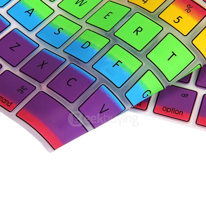 Waterproof Dustproof Silicone Keyboard Protective Film Protector Cover for 12inch US Apple Macbook - Rainbow Colors