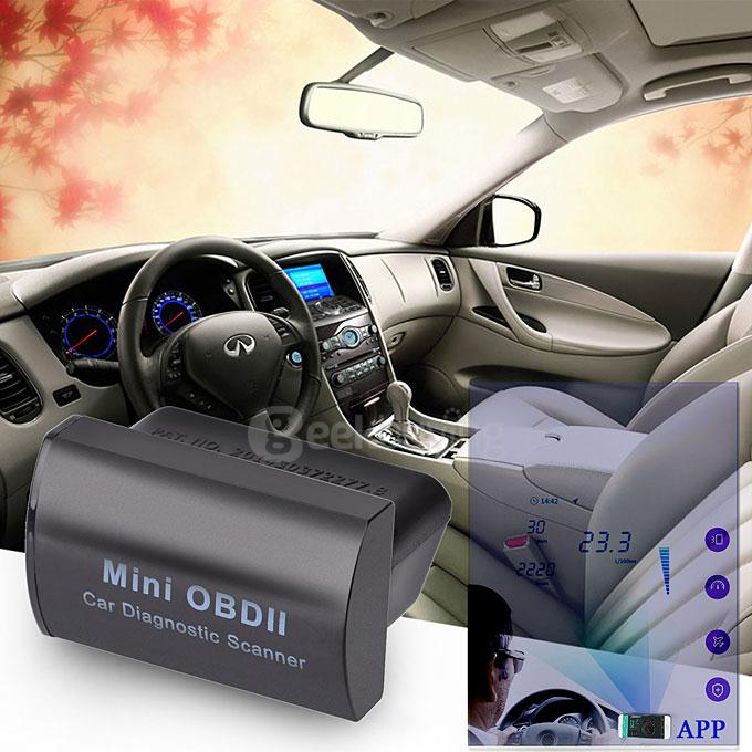 Mini OBDII Bluetooth Car Diagnostic Scanner - Black