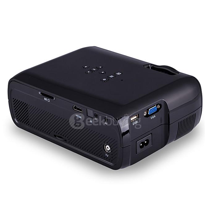 UHAPPY U80 HD Home Projector 800x480 1000LM Multimedia Projector USB/HDMI/TV/DTV/AV/YPBPR/VGA Input -Black