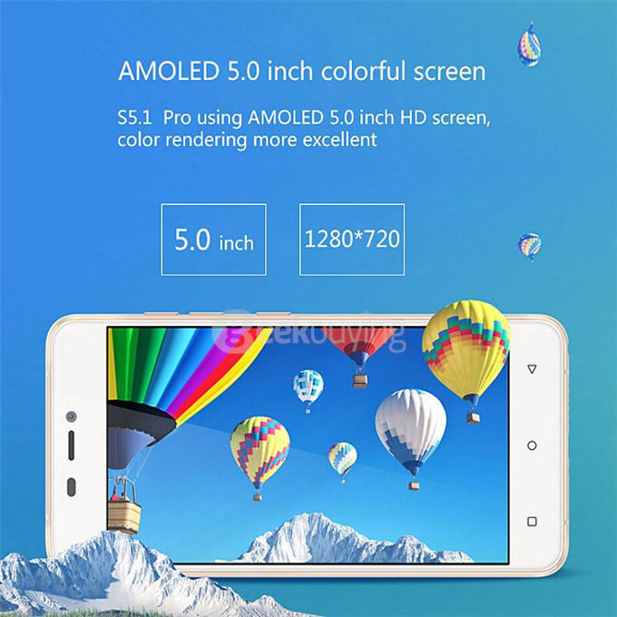 GIONEE S5.1 PRO 5.0inch 4G Android 5.1 2GB 16GB Smartphone MTK6753 64bit Octa Core 1.3GHz 13MP+8MP Fast Charge - White