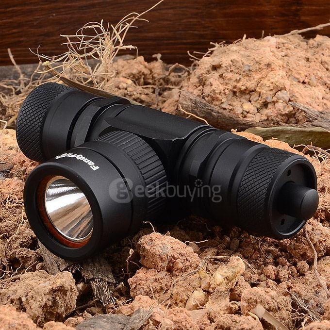 FandyFire CREE XM-L2 T6 1000lm 1-Mode Cool White Light Diving Flashlight w/ Strap - Black