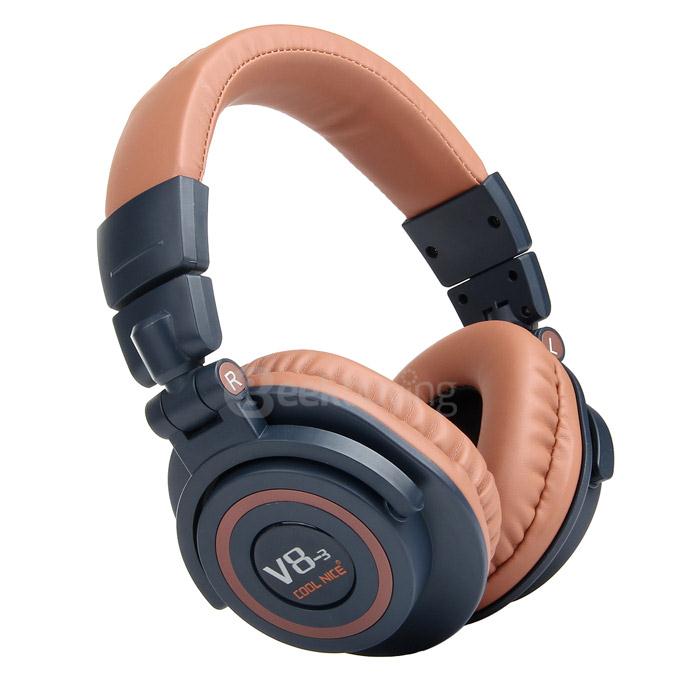 OVLENG V8-3 Foldable Super Bass Wireless Headset Bluetooth 4.0 Games Headphone -Light Brown