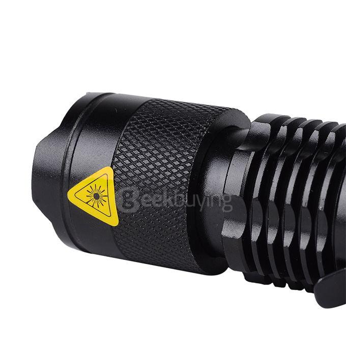 UltraFire SK68XPE 1-LED 400LM 1-Mode Cool White Light Flashlight w/ Clip - Black