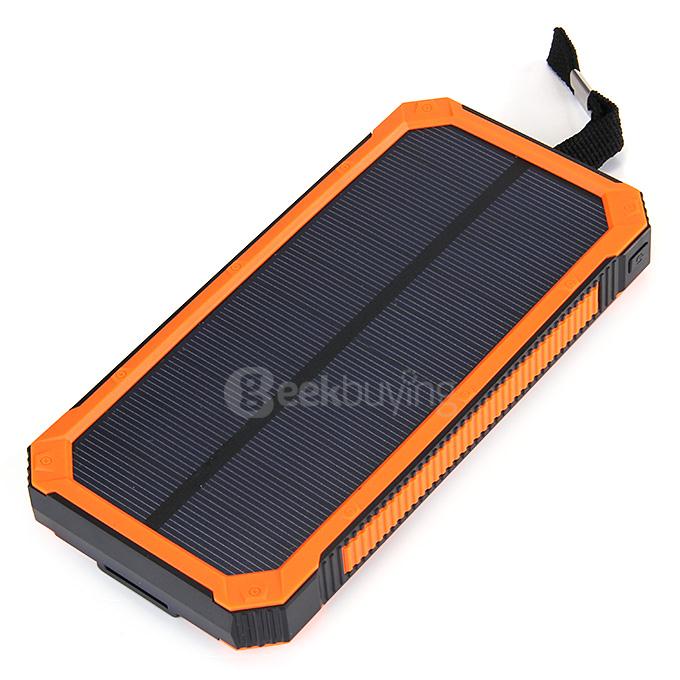 30000mAh Universal Solar Power Panel Charger Dual USB Power Bank for iPhone iPad Mobile Phones MP3 - Orange
