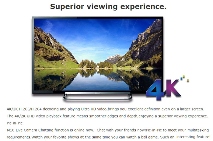 MXQ M10 4K UHD KODI TV BOX Android 4.4 Amlogic S812 Quad Core 2G/8G 2.4G/5G WIFI LAN 3D Bluetooth 4.0 HDMI Miracast Airplay