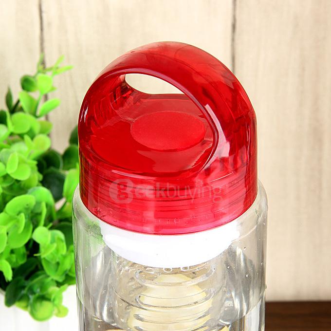 055 700ml Tritan Plastic Sport Water Bottle with Fruit Infuser - Red + Transparent