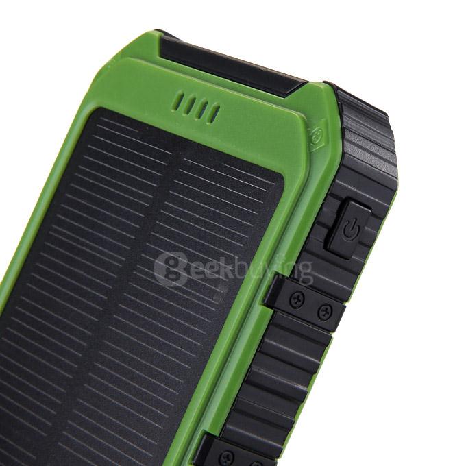 18000mAh Universal Solar Power Panel Charger Dual USB Power Bank for iPhone iPad HTC Lenovo Nokia - Green
