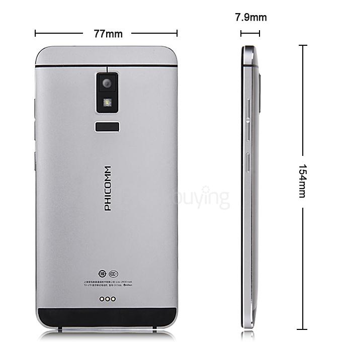 PHICOMM EX780L 5.5 Inch FHD Screen 3GB 32GB Smartphone Touch ID Qualcomm Snapdragon 801 13.0MP Fingerprint ID - Silver Gray