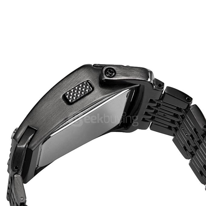 Personalized Iron Man Style Full Steel LED Digital Men Sports Watch 2 Conception Military Wrist Watch - Black