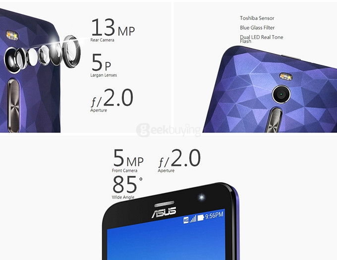 ASUS Zenfone 2 Deluxe ZE551ML 5.5inch FHD 4G LTE Android 5.0 4GB 32GB Smartphone 64bit Intel Z3560 Quad Core IPS OTG - Blue