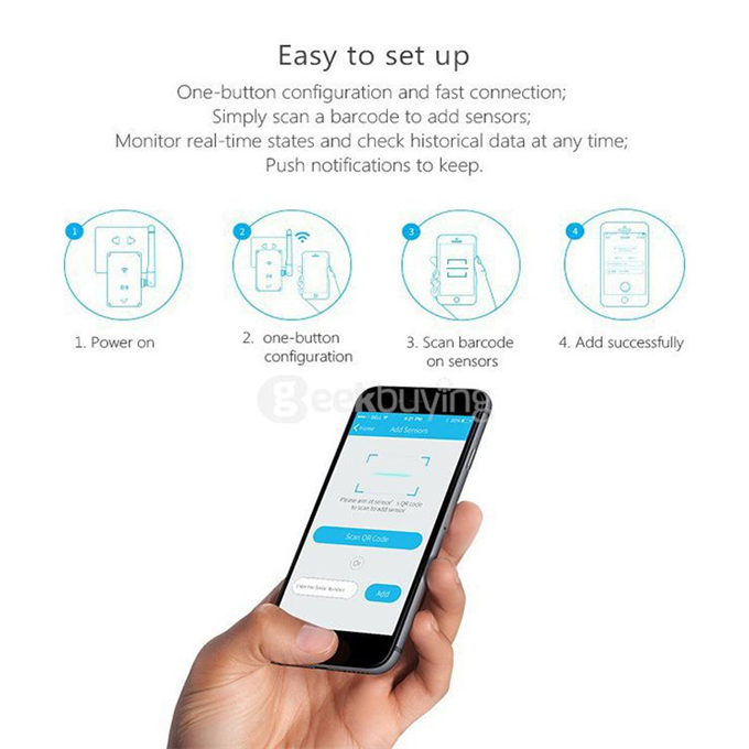 Broadlink SmartONE Alarm Kit Smart Home Kit Home Automation System Security Alarm Detector Sensor Remote Control for ISO Android