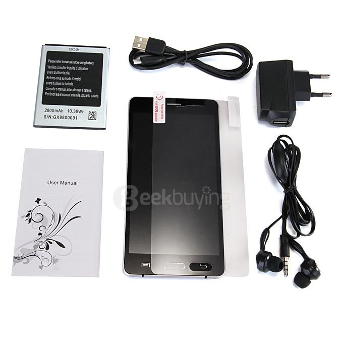 JIAKE N9105 5.5inch QHD MTK6572 Dual Core 1.2GHz Smartphone Android 4.4.2 512MB 4GB 5.0MP 3G GPS Smart Wake - Black