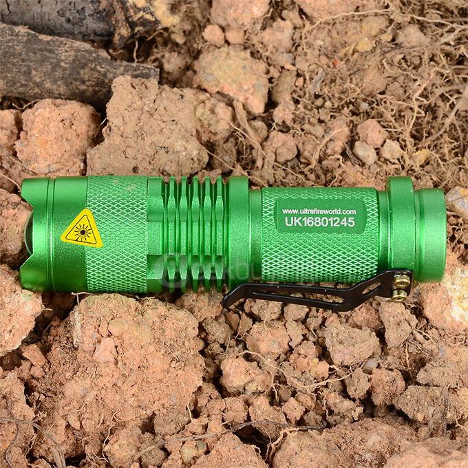 UltraFire SK68XPE 1-LED 400LM 1-Mode Cool White Light Flashlight w/ Clip - Green