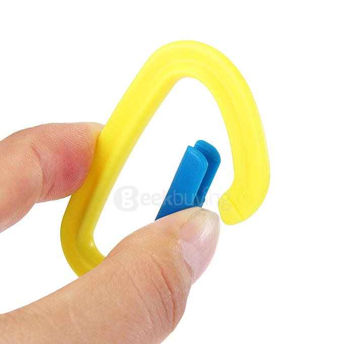 5Pcs No.8 Safety Backpack Buckle Plastic Carabiner Key Chain for Hiking Climbing Backpacking Mountaineering - Yellow