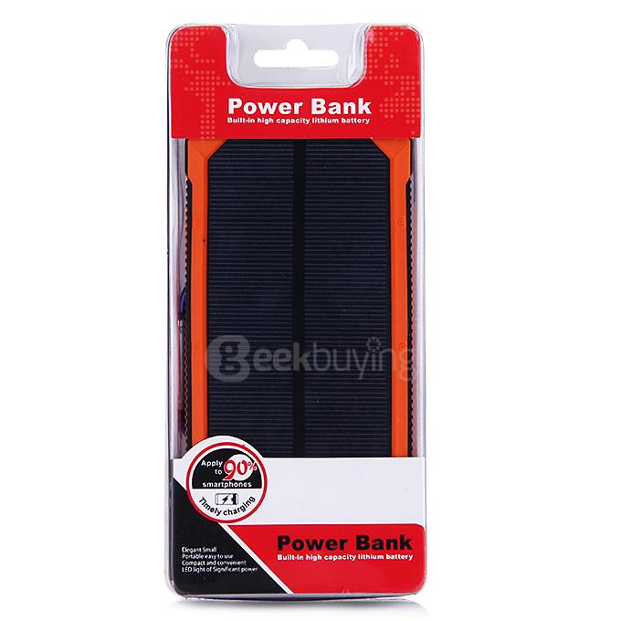 30000mAh Universal Solar Power Panel Charger Dual USB Power Bank for iPhone iPad Mobile Phones MP3 - Orange