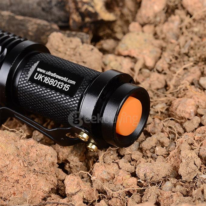 UltraFire SK68XPE 1-LED 400LM 1-Mode Cool White Light Flashlight w/ Clip - Black