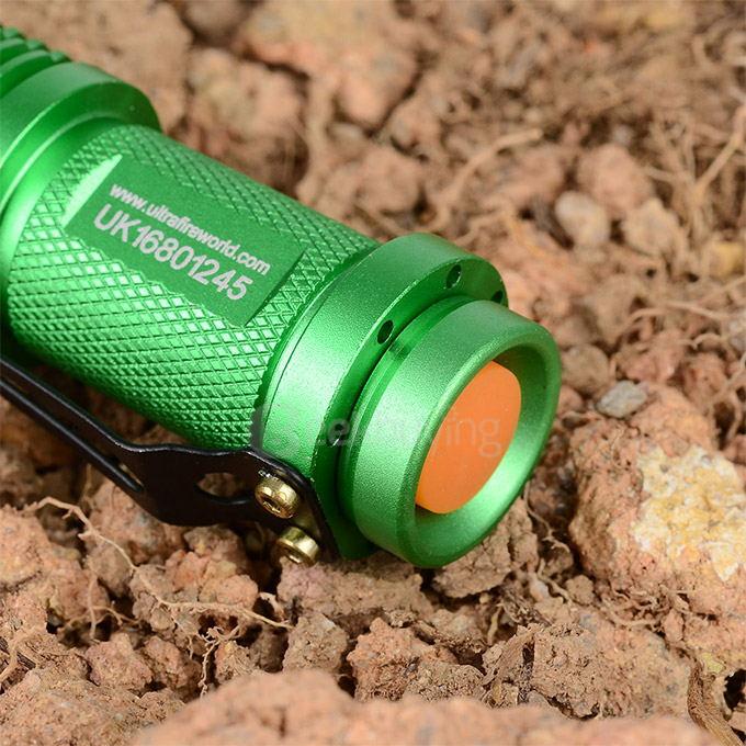 UltraFire SK68XPE 1-LED 400LM 1-Mode Cool White Light Flashlight w/ Clip - Green
