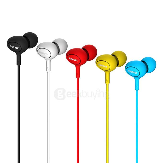 REMAX RM-515 Stereo Headset 3.5mm In-Ear Earphone with MIC for Universal Mobile Phones -Yellow