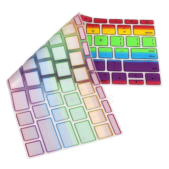 Waterproof Dustproof Silicone Keyboard Protective Film Protector Cover for 12inch US Apple Macbook - Rainbow Colors