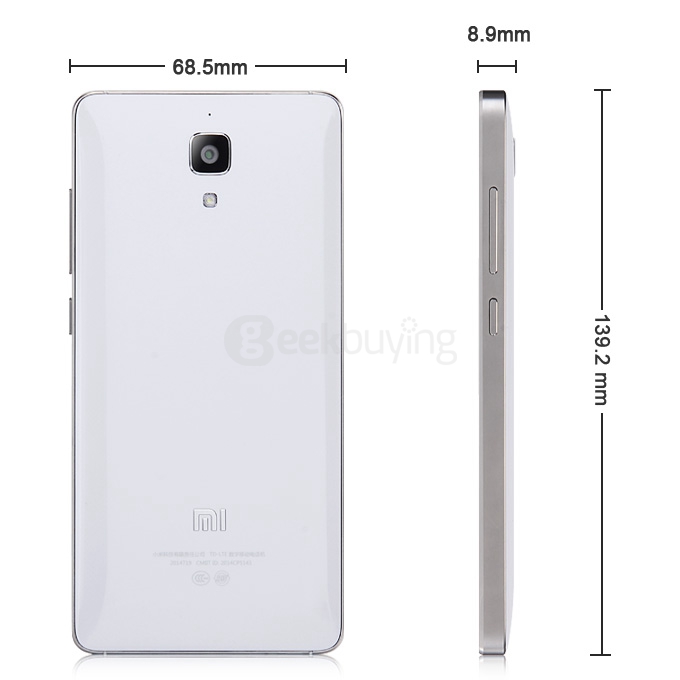Xiaomi Mi4 5.0Inch MIUI V6 2GB 16GB 4G FDD-LTE Smartphone Snapdragon801 Krait 400 Quad Core 2.5GHz Infrared Remote- White