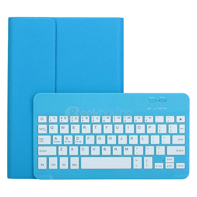 Removable Folding Bluetooth Keyboard with PU Leather Cover Case for IPAD MINI Tablet - Blue