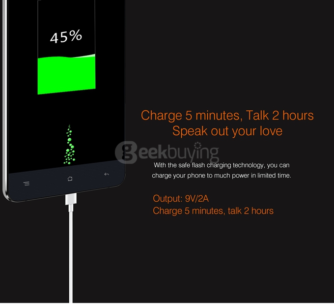 Oukitel K6000 5.5inch IPS HD 4G LTE 6000mAh Android 5.1 Smartphone 64-Bit MT6735 Quad Core 2GB 16GB 13.0MP - White