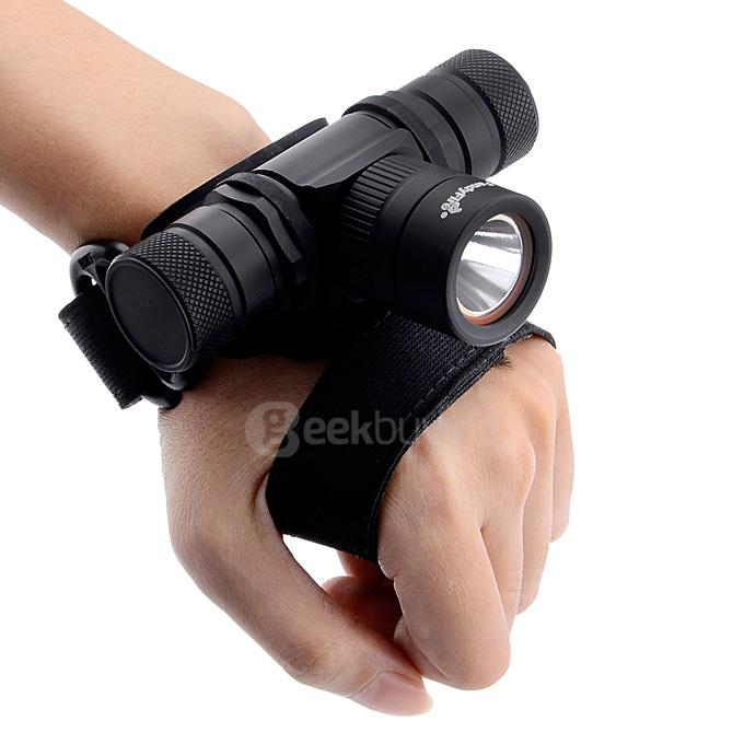 FandyFire CREE XM-L2 T6 1000lm 1-Mode Cool White Light Diving Flashlight w/ Strap - Black