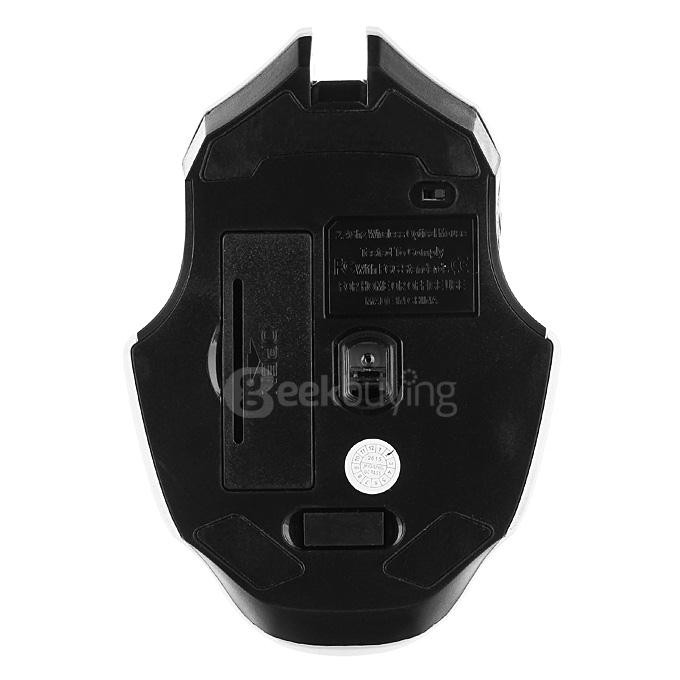 JEQANG JM-2016 Stylish Wireless Gaming Mouse 1200DPI 2.4GHz with USB Receiver for Desktop PC/Laptop/Notebook - White+Black