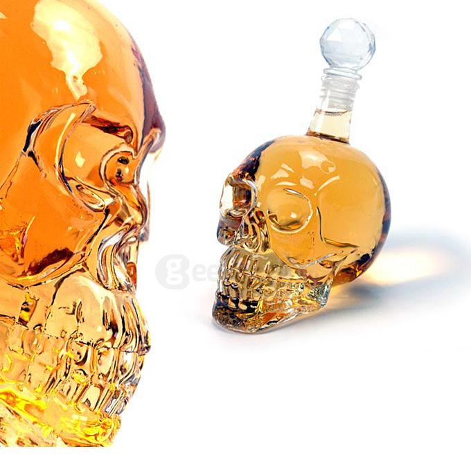 Crystal Skull Head 350ML Vodka Wine Bottle Glass Bottle Decanter