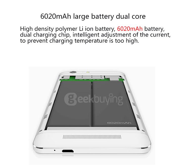 GIONEE M5 5.5inch HD 4G 6020mAh Battery Smartphone Android 5.1 64bit MTK6735 Quad Core 2GB 16GB 13.0MP OTG HiFi - Gold