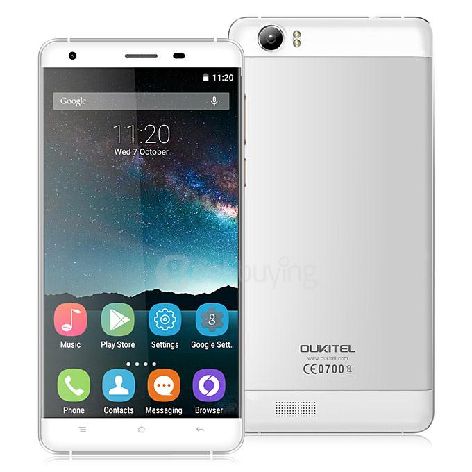 Oukitel K6000 5.5inch IPS HD 4G LTE 6000mAh Android 5.1 Smartphone 64-Bit MT6735 Quad Core 2GB 16GB 13.0MP - White