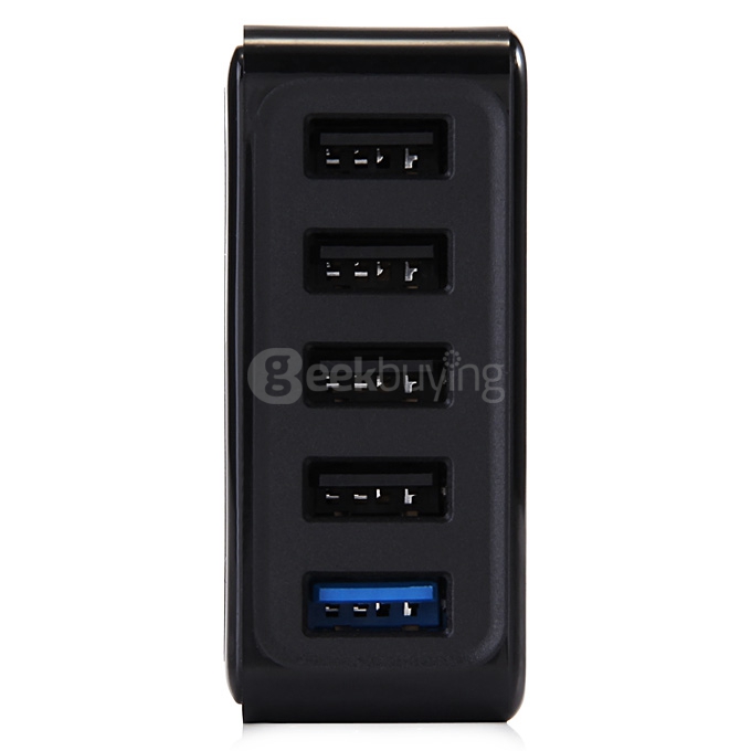 Qualcomm Certified Tronsmart Quick Charge 2.0 54W 5 Ports Desktop USB Charger Wall Charger with 1.8M DC/0.8M AC Cable for Samsung/Sony - UK Plug