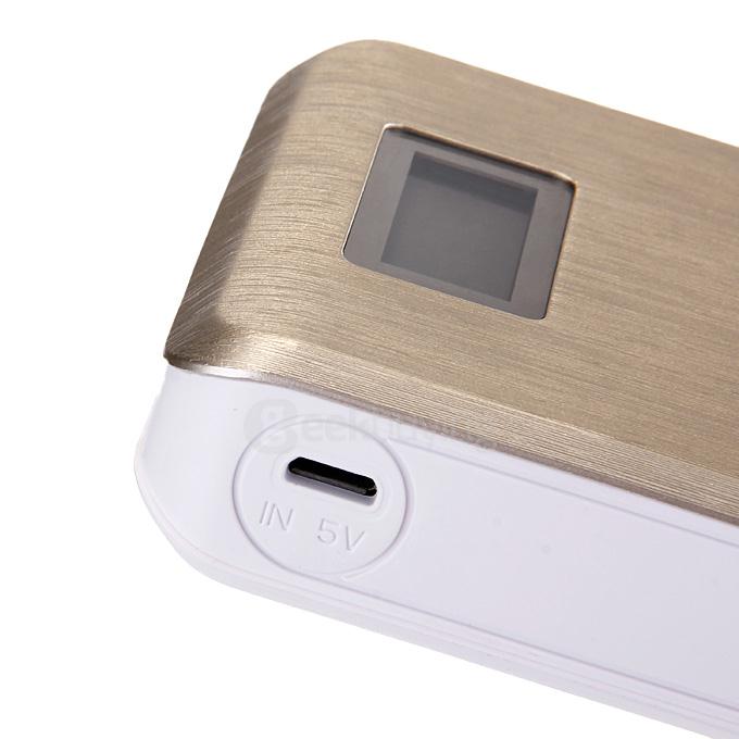 KP-W120 12000mAh Dual USB Qi Wireless Power Bank External Battery Charger w/ LCD Display For iPhone Samsung HTC - Gold