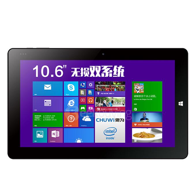 CHUWI Vi10 Pro 10.6 Inch Dual OS Windows8.1 + Android4.4 Tablet PC 2GB/64GB Intel Z3736F Quad Core 2.16GHz IPS 1366*768 Bluetooth HDMI WiFi - Black