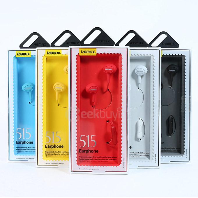 REMAX RM-515 Stereo Headset 3.5mm In-Ear Earphone with MIC for Universal Mobile Phones -Yellow