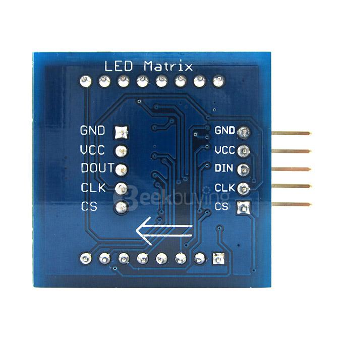 1.8 In 8X8 Cascadable Red LED Matrix Display Module with SPI Interface for Arduino UNO R3 / Arduino Mega2560