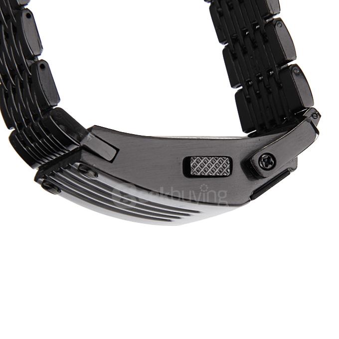Personalized Iron Man Style Full Steel LED Digital Men Sports Watch 2 Conception Military Wrist Watch - Black