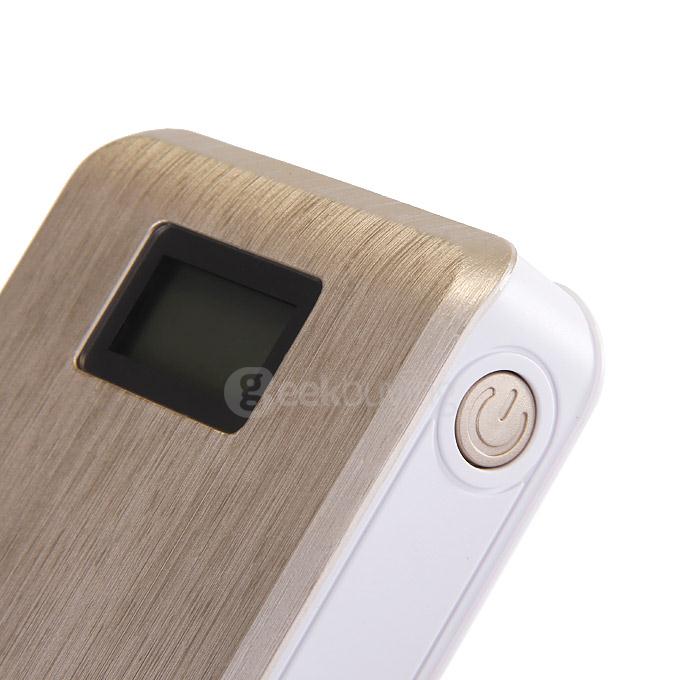 KP-W120 12000mAh Dual USB Qi Wireless Power Bank External Battery Charger w/ LCD Display For iPhone Samsung HTC - Gold