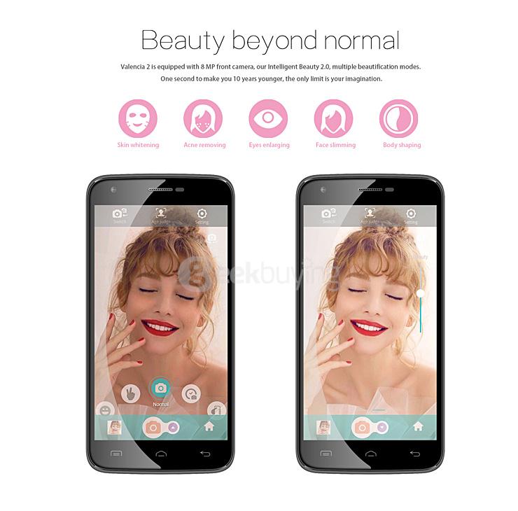 DOOGEE Y100 Plus 5.5inch 64bit 4G Android 5.1 2GB 16GB Smartphone MTK6735 Quad Core 2.5D Corning Gorilla Glass - White