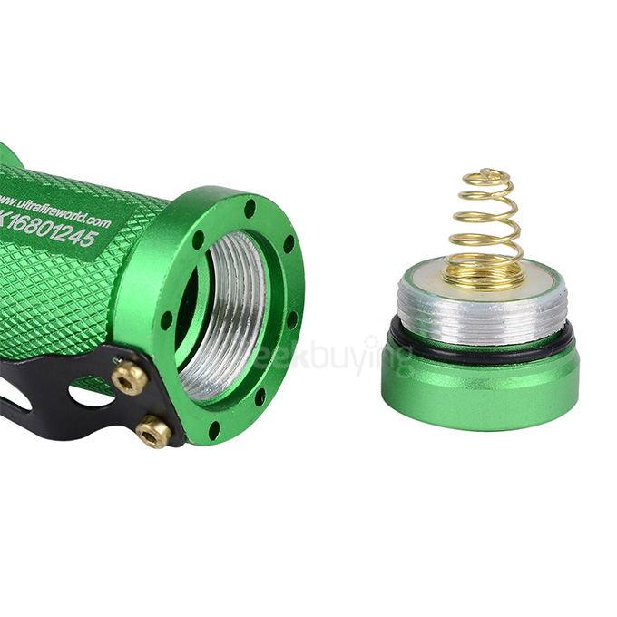 UltraFire SK68XPE 1-LED 400LM 1-Mode Cool White Light Flashlight w/ Clip - Green