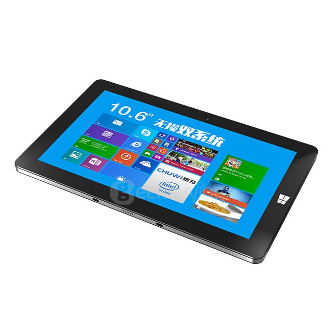 CHUWI Vi10 Pro 10.6 Inch Dual OS Windows8.1 + Android4.4 Tablet PC 2GB/64GB Intel Z3736F Quad Core 2.16GHz IPS 1366*768 Bluetooth HDMI WiFi - Black
