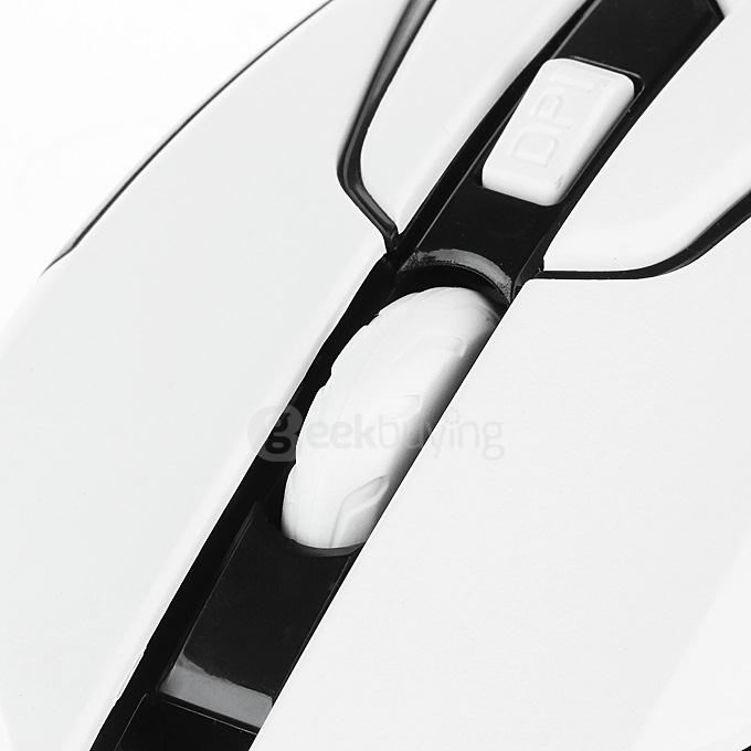 JEQANG JM-2016 Stylish Wireless Gaming Mouse 1200DPI 2.4GHz with USB Receiver for Desktop PC/Laptop/Notebook - White+Black